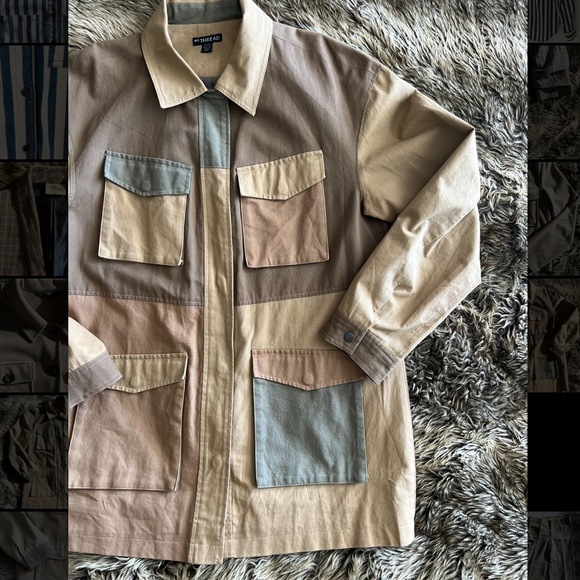 Colour block utility/military jacket - Picture 4 of 5